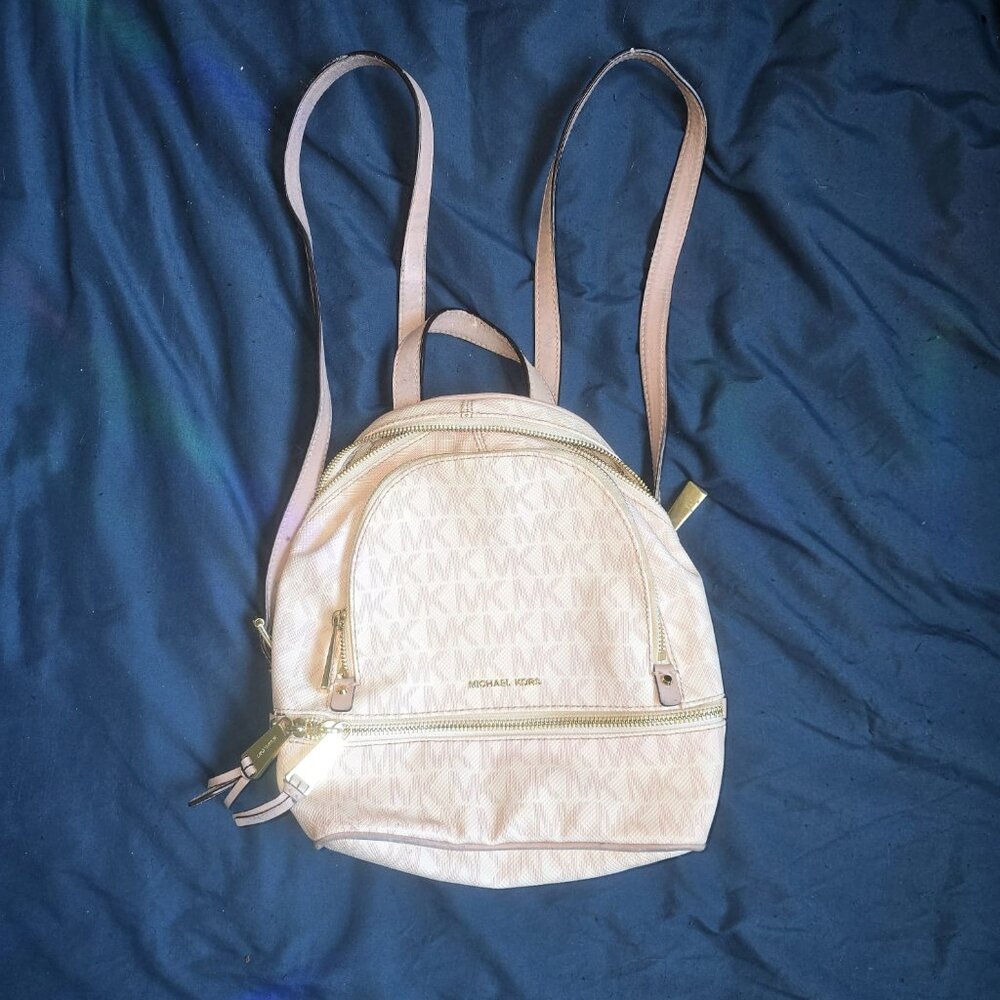 Michael Kors Light Pink Pebbled Leather Mini Backpack